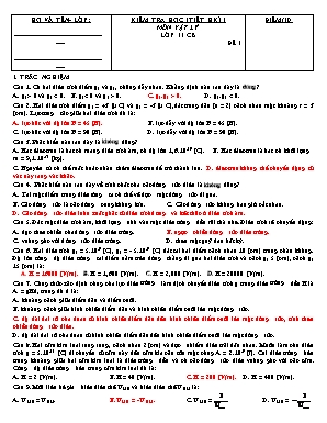 4 Đề kiểm tra 1 tiết học kỳ I môn Vật lý Lớp 11 (Ban cơ bản)